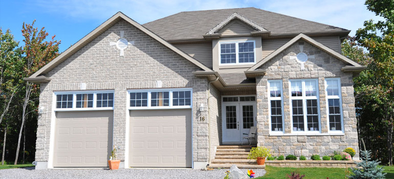 Stone house in a suburban neighbourhood